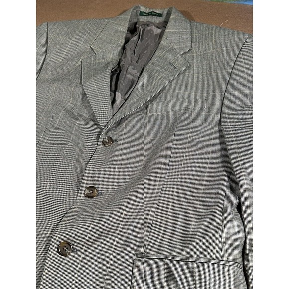 Lauren Ralph Lauren Gray Houndstooth Blazer Jacket Sports Coat Macy's See Photos - Picture 3 of 11